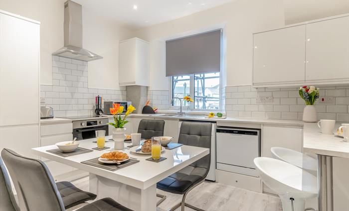kitchen and dining area